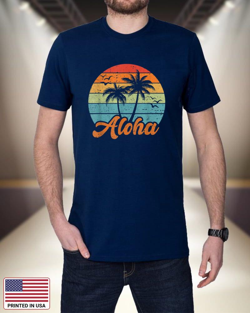 Aloha Hawaii Hawaiian Island Shirt Palm Tree Beach Sunset QSW2x