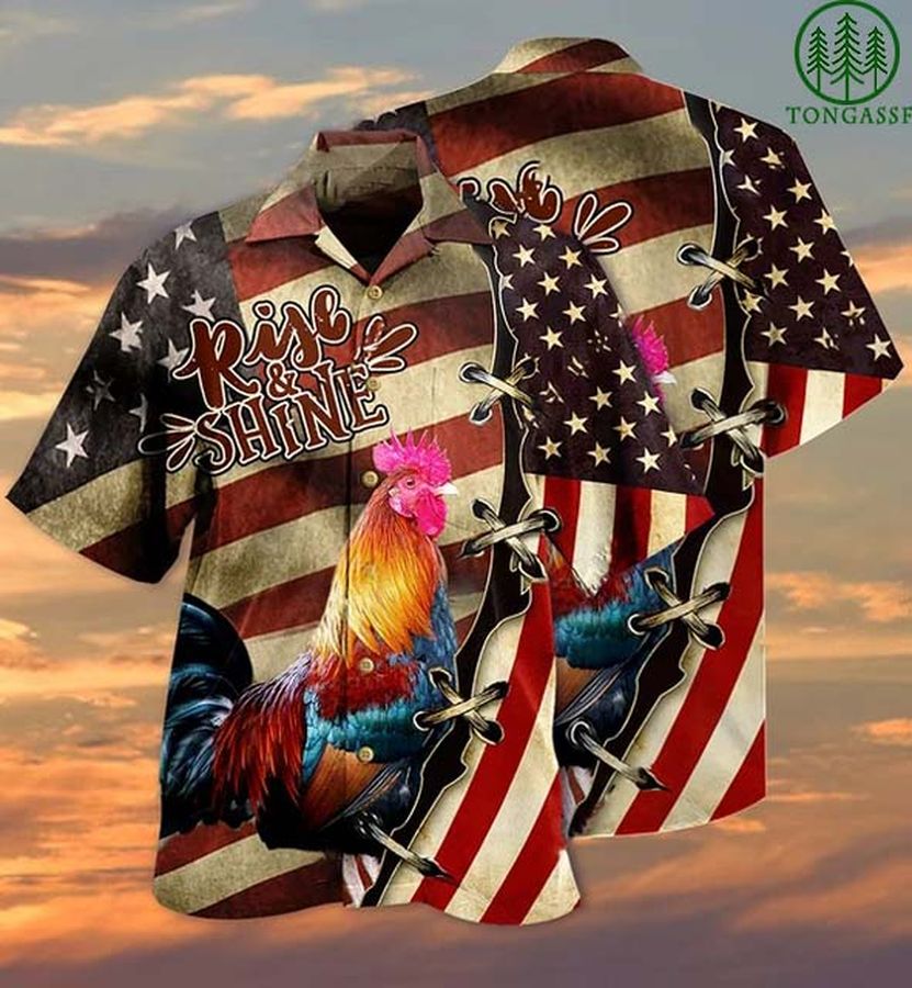 America Chicken Rise and Shine Hawaiian Shirt
