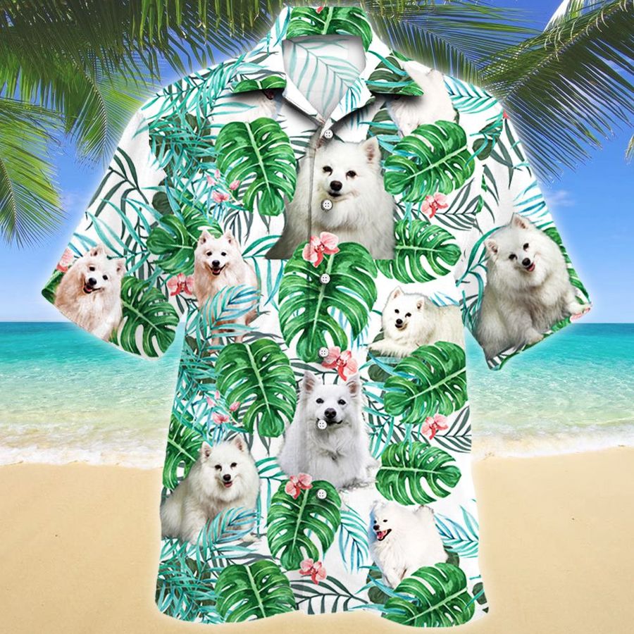 American Eskimo Dog Tropical Plant Hawaii Shirt