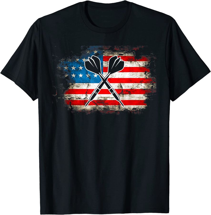 American Flag Darts T-Shirt I Proud USA Dart Player Jersey