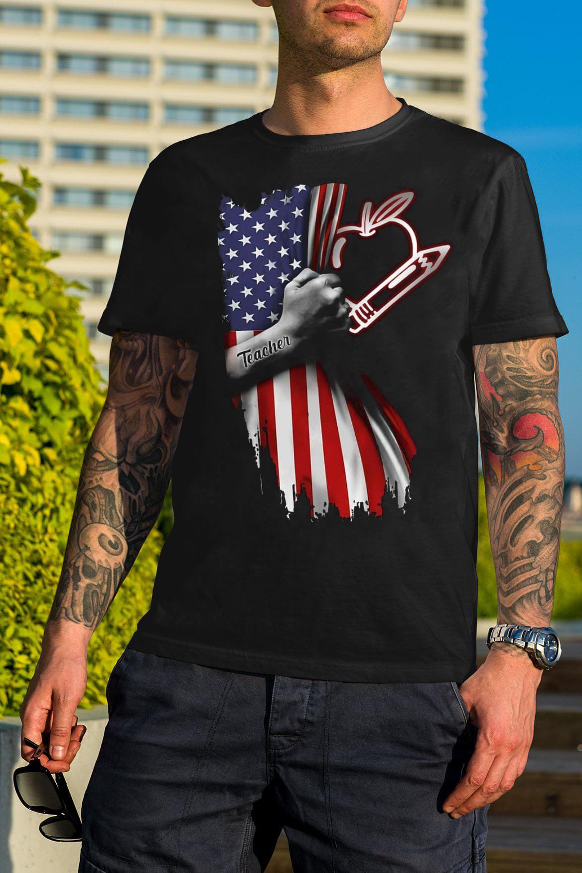 American Flag Teacher shirt