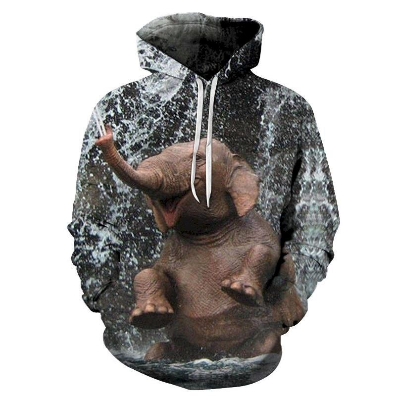 An Elephant Having Fun 3D Sweatshirt Hoodie Pullover