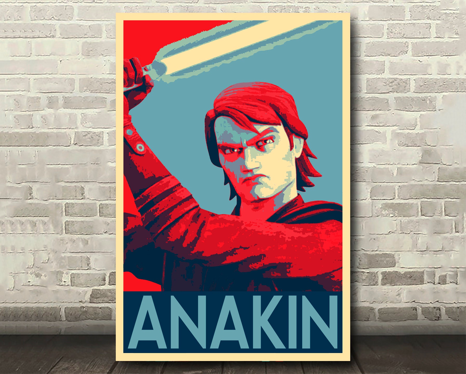 Anakin Skywalker Pop Art Illustration - Star Wars Clone Wars Home Decor in Poster Print or Canvas Art
