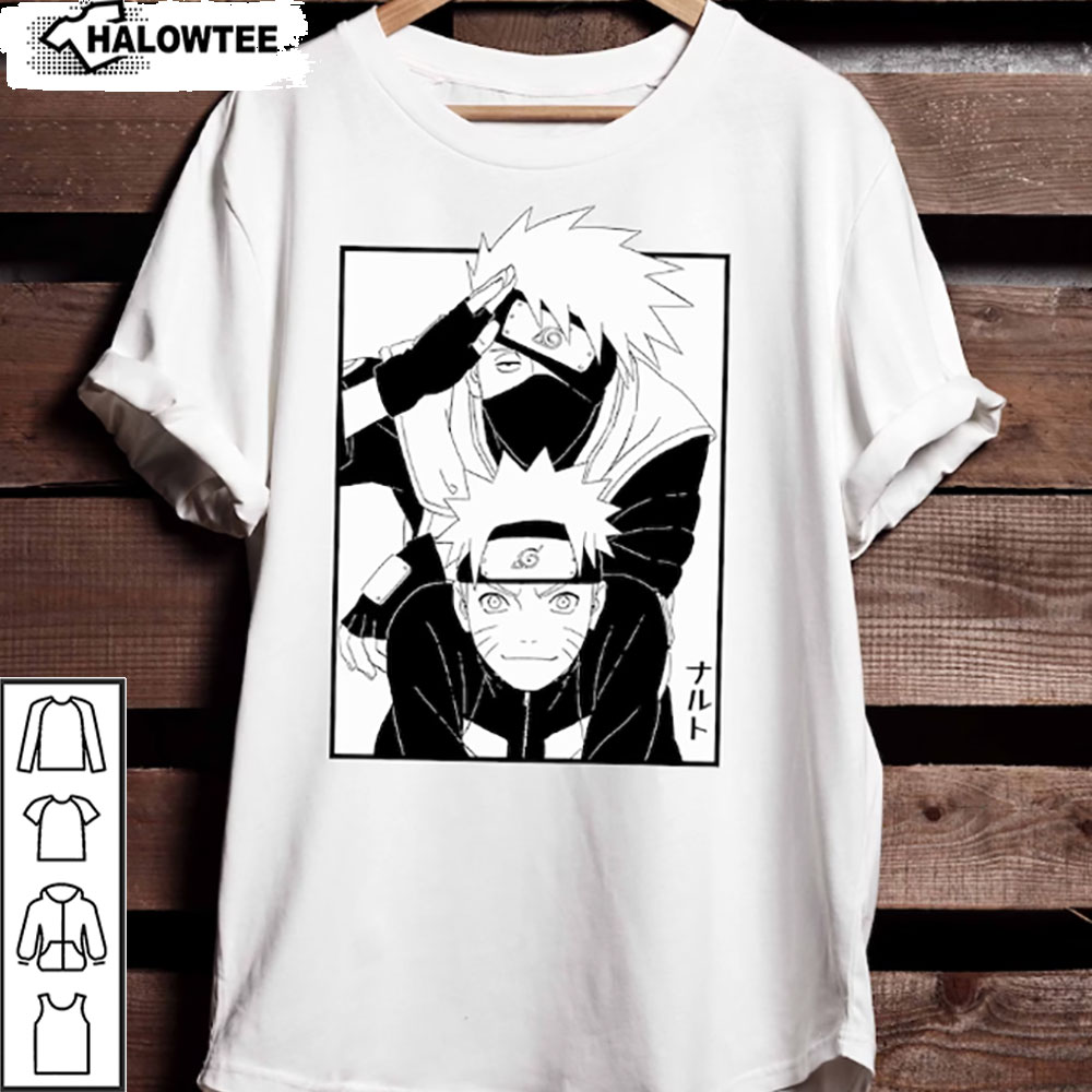 Anime Naruto Shirt Kakashi & Naruto Unisex T-shirt Naruto Shippuden Anime Shirt