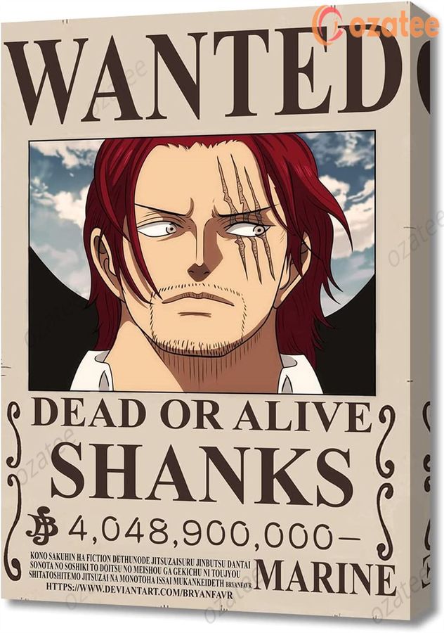 Anime One Piece Wanted Poster Shanks Canvas Wall Art HD Print Painting Room Decoration Boy Gift