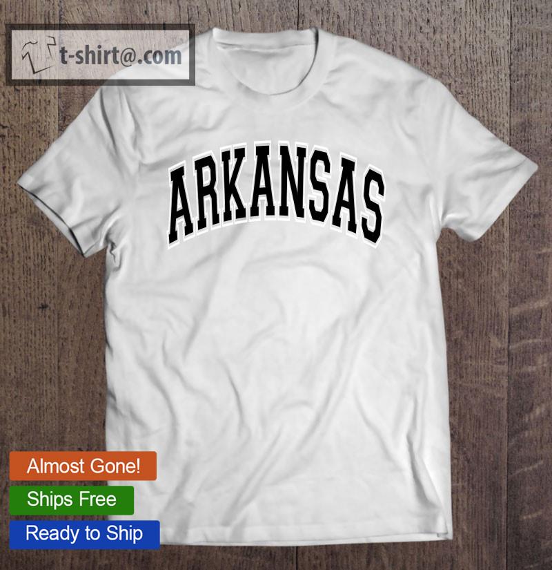 Arkansas Varsity Style Black Text Pullover T-shirt