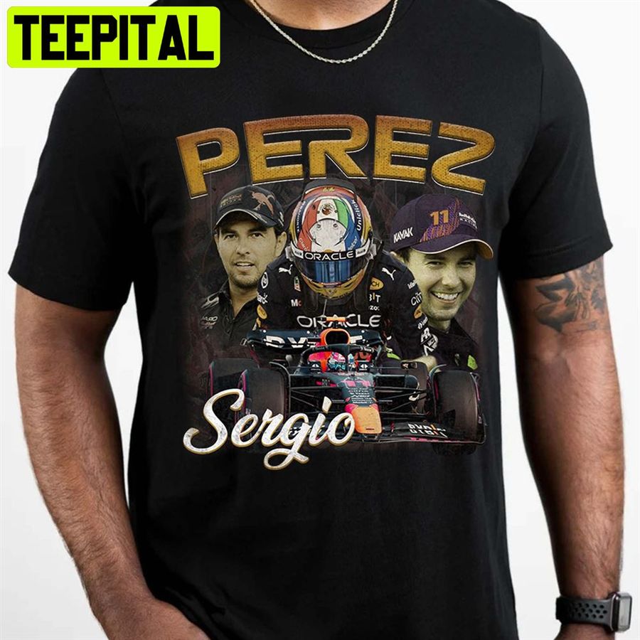 Art Sergio Perez Racing 90s Vintage F1 Red Bull Racing Unisex T-Shirt