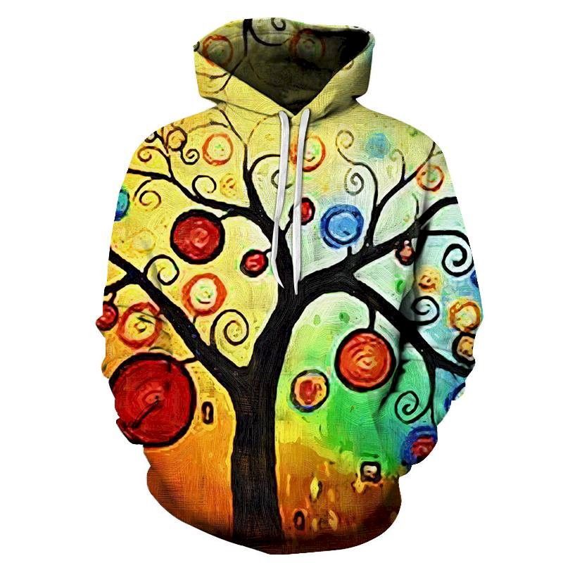 Artsy Tree Oil Painting 3D Sweatshirt Hoodie Pullover Custom