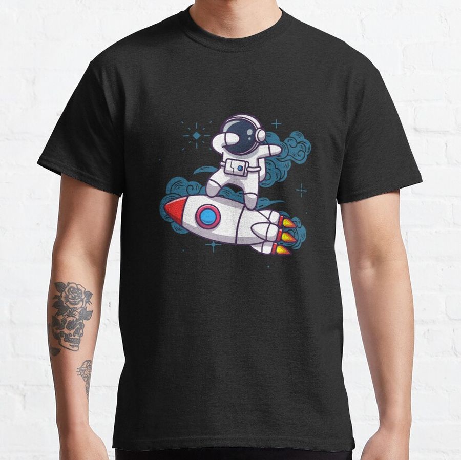 Astronaut dub on rocket, Astronaut clip art Classic T-Shirt
