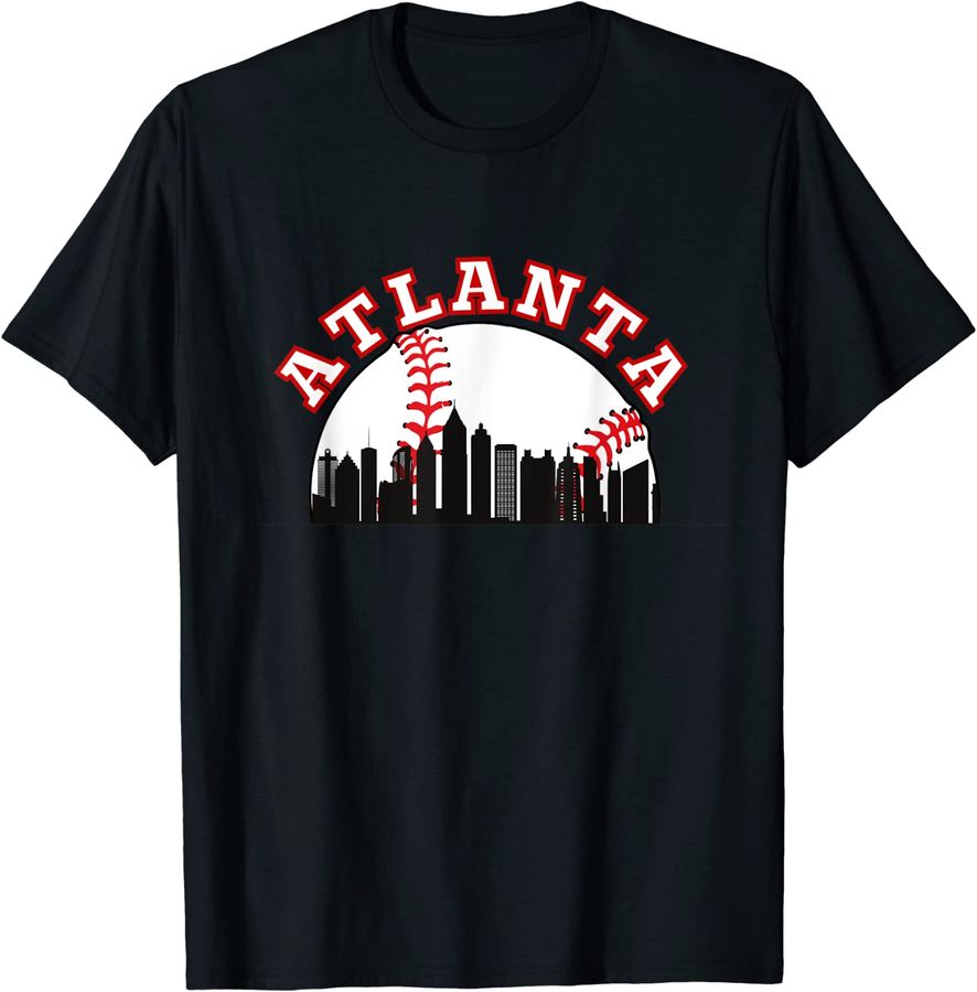 Atlanta Baseball Shirt Atlanta GA Cityscape ATL Skyline