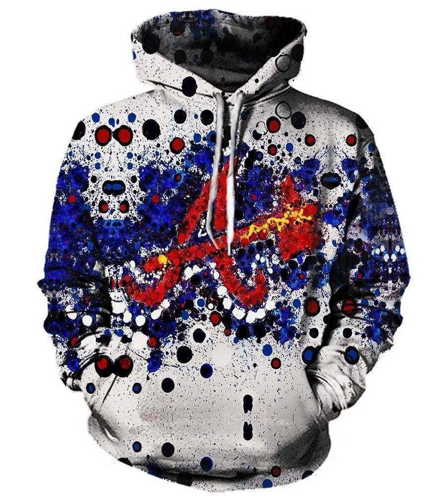 Atlanta Braves NFL Football White Men And Women 3D Full Printing Pullover Hoodie And Zippered. Atlanta Braves 3D Full Printing Shirt 2020