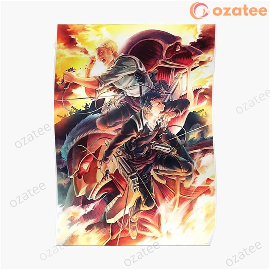 Attack On Titan Reiner And Bertholdt Poster Canvas Print Home Printing Gift