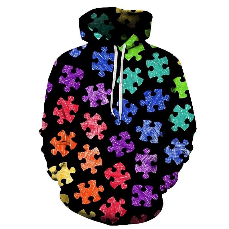 Autism Puzzle Design 3D Sweatshirt Hoodie Pullover