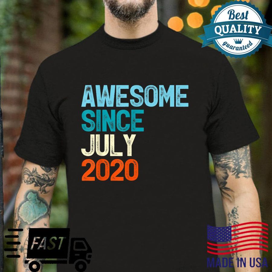 Awesome Since July 2020 2nd Birthday 2 Years Old Boy Shirt