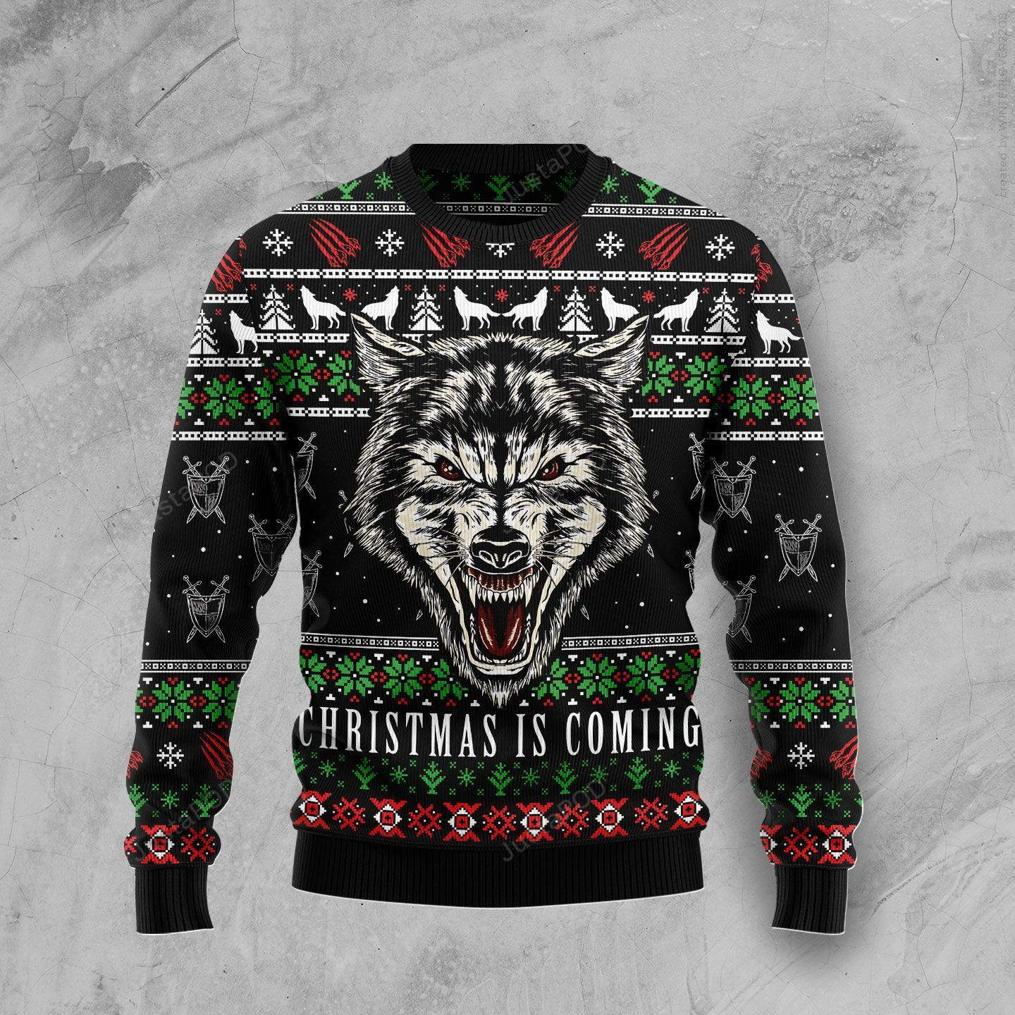 Awesome Wolf Ugly Christmas Sweater Ugly Sweater Christmas Sweaters Hoodie