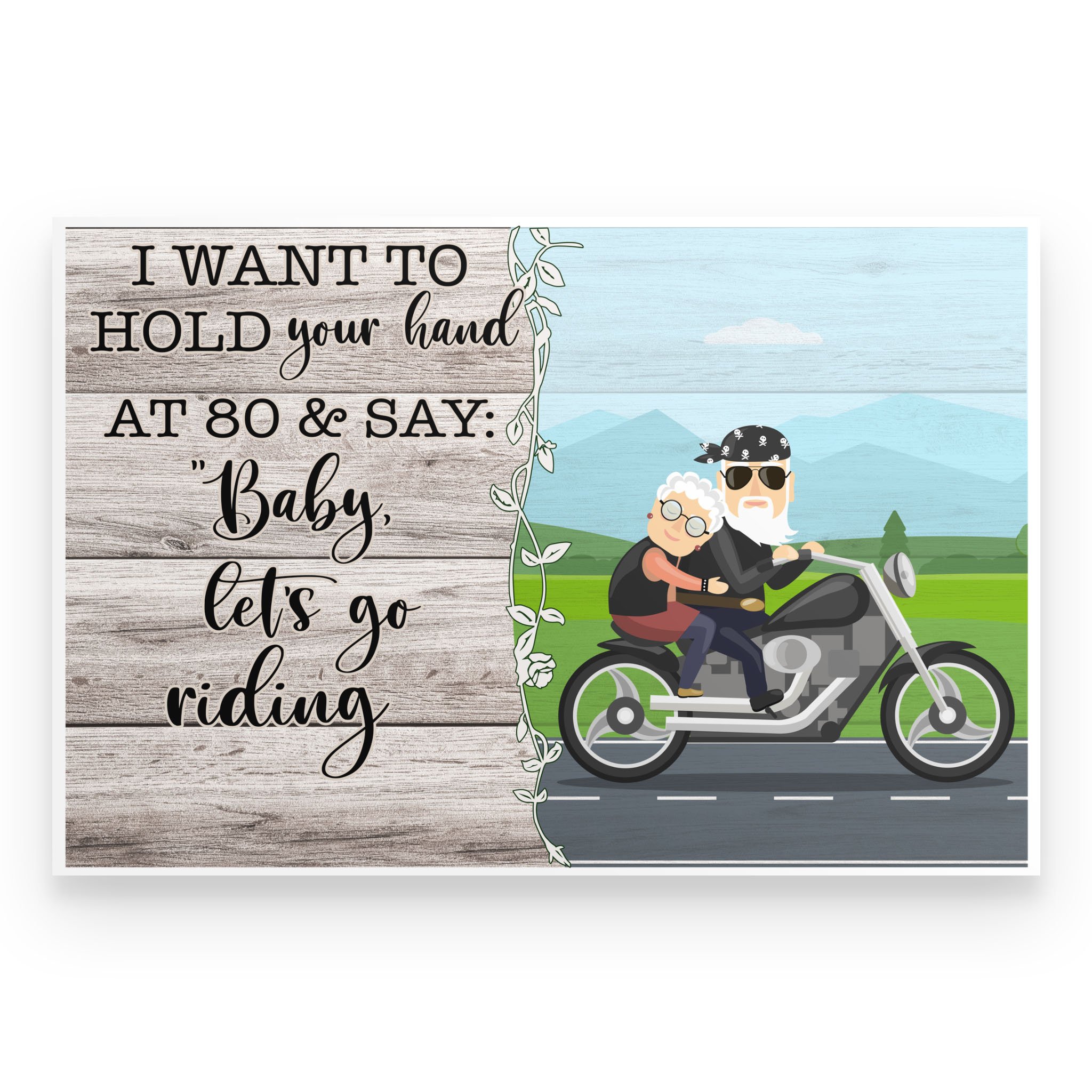 Baby lets go riding at 80 Personalized Poster