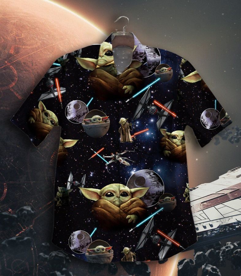 Baby Yoda Lightsaber Star War Hawaiian Shirt Button Up Shirt