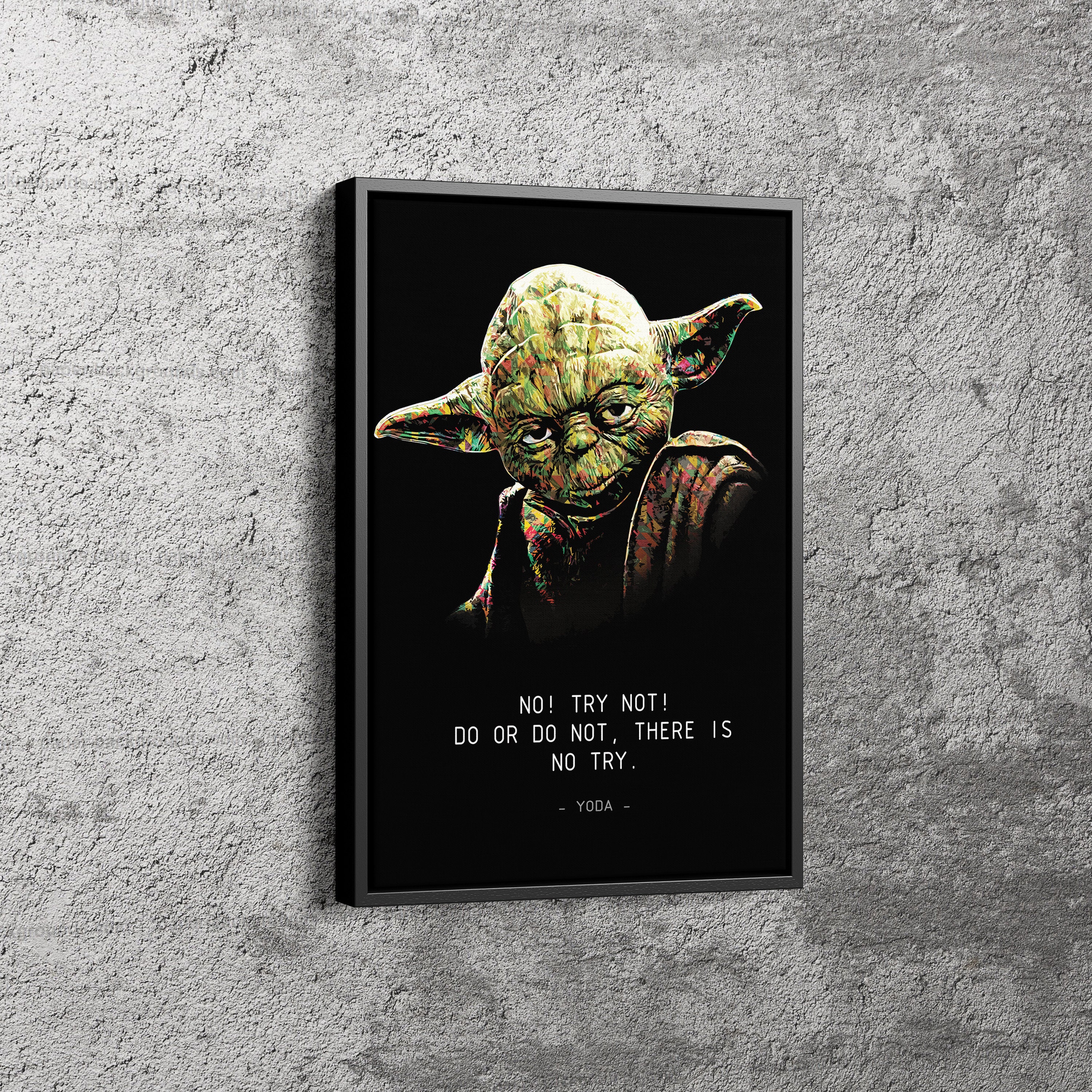 Baby Yoda Pop Art  Quote Art Poster Star Wars Canvas Wall Art Home Decor Framed Art