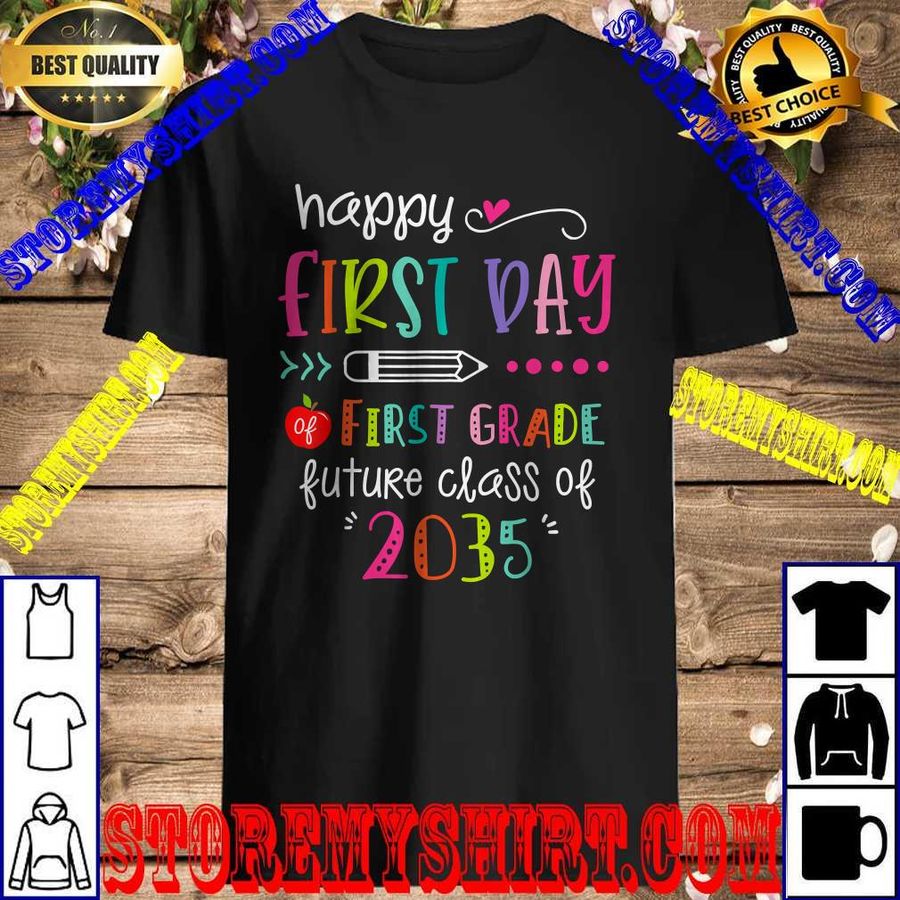 Back To School Happy First Day 1st Grade Future Class 2035 T-Shirt