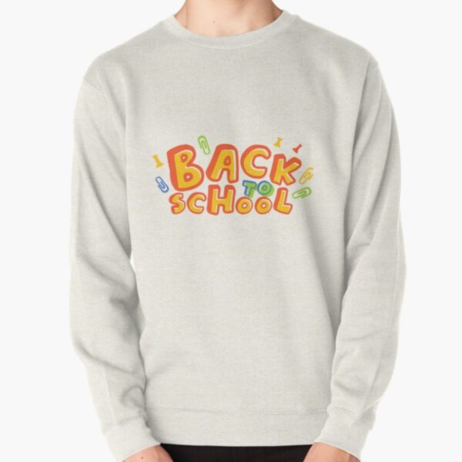 Back to school letters orange Pullover Sweatshirt
