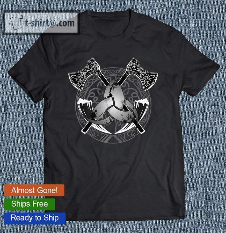Badass Viking Themed Nordic Symbol Knotwork T-shirt