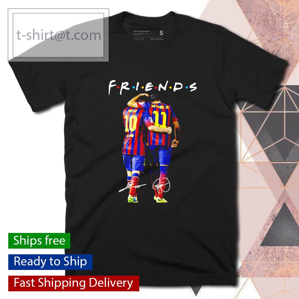 Barcelona Lionel Messi Neymar Jr friends signatures shirt