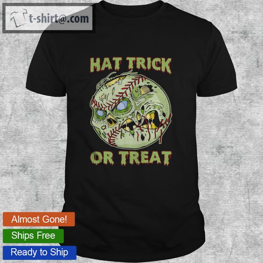 Baseball Skull Hat Trick Or Treat T-shirt