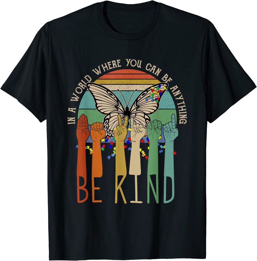 Be Kind shirt Autism Awareness ASL Mom Teacher Kindness_1