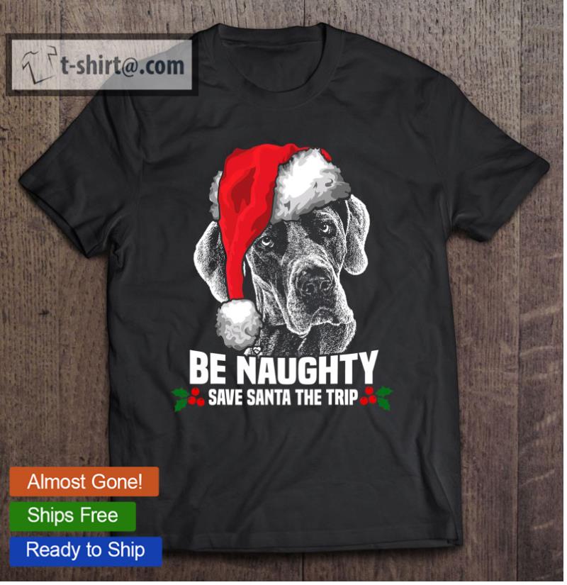 Be Naughty Save Santa Great Dane Xmas T-shirt