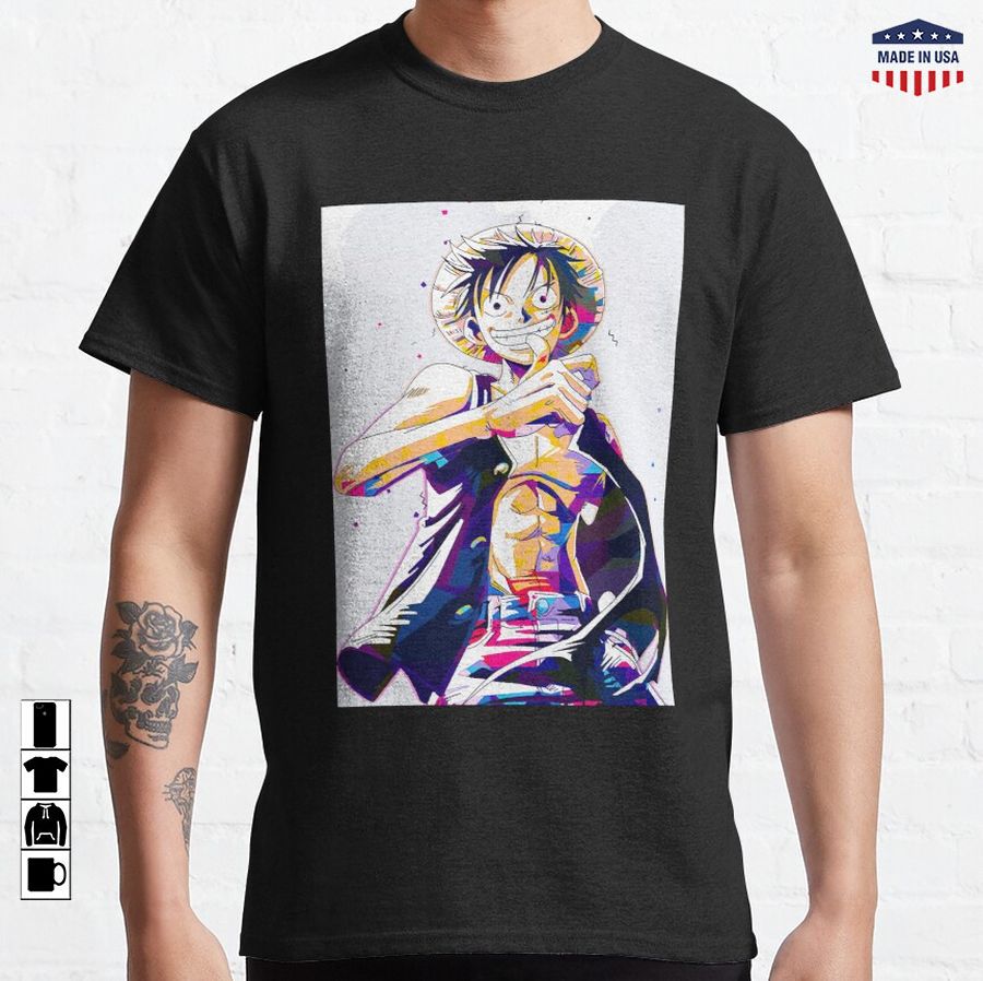 Beautiful Model Luffy Wpap Dark Red Music Vintage Retro Classic T-Shirt