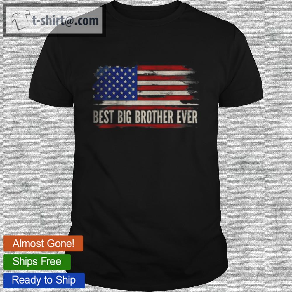 Best big brother ever american flag father’s day shirt