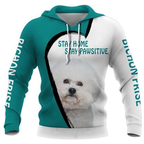 Bichon Frise Pawsitive All Over Printed Hoodie