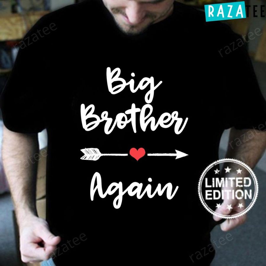 Big Brother Again Gift for Boys with Arrow and Heart T-Shirt