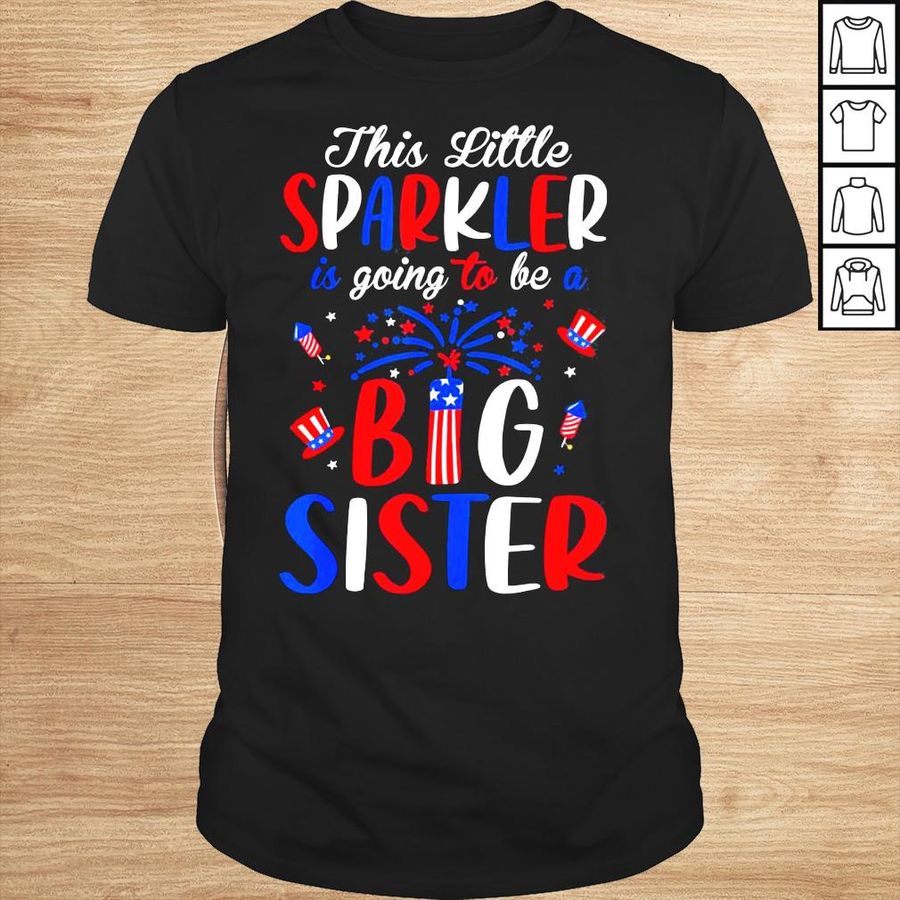 Big sister sparkler 4th of july pregnancy announcement shirt