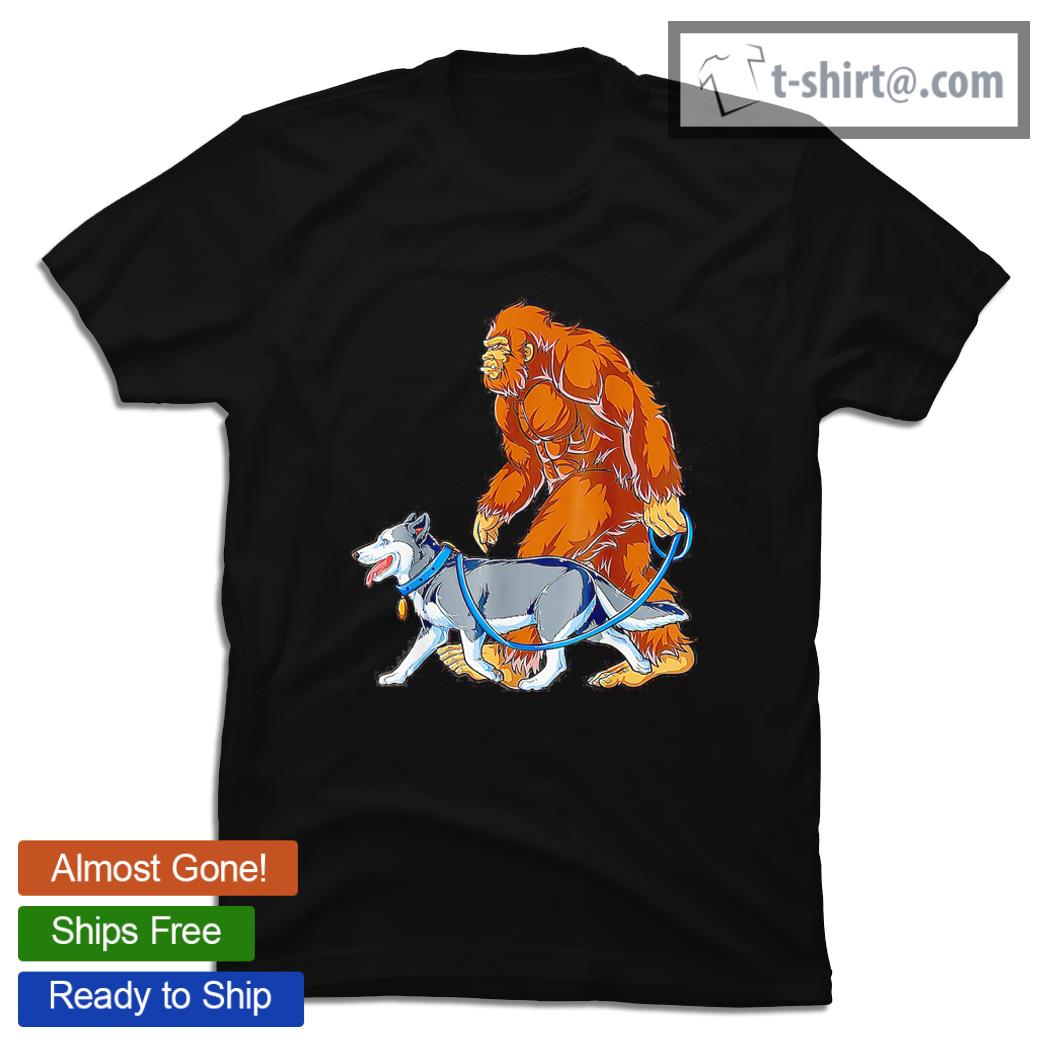 Bigfoot walk with Siberian Husky shirt