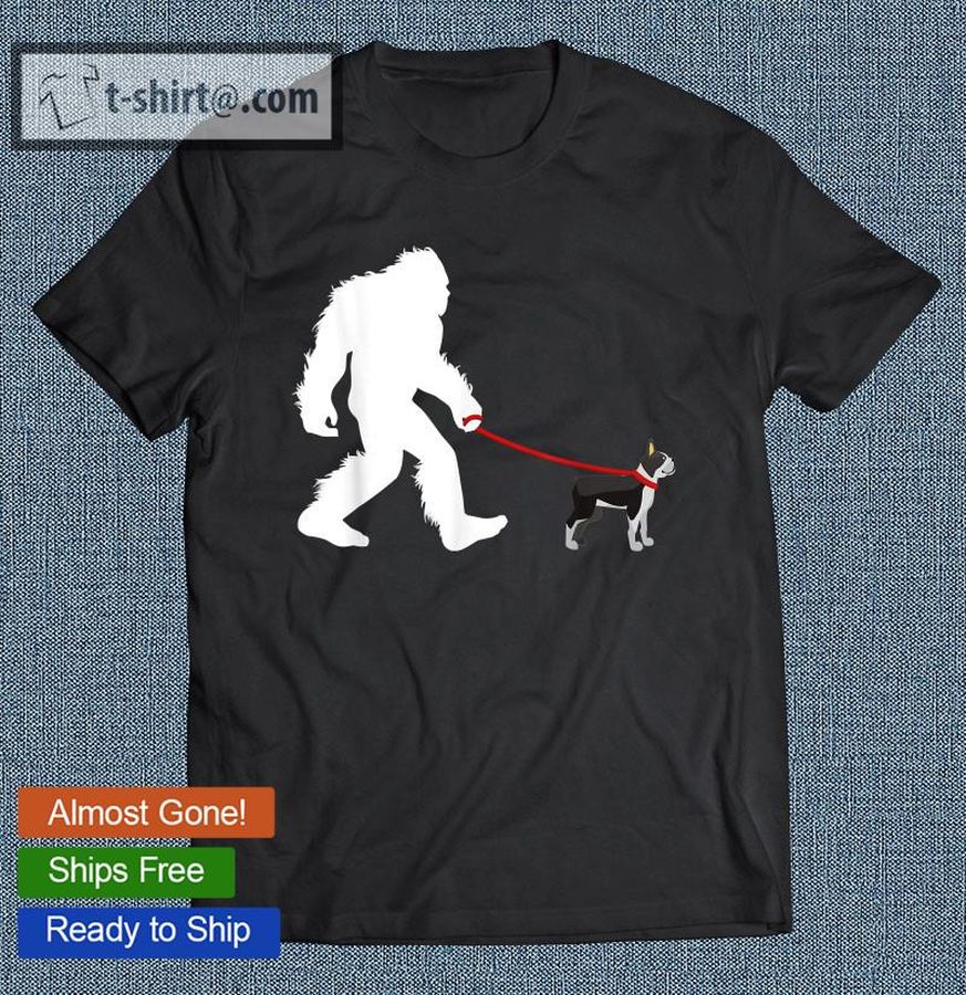 Bigfoot Walking Boston Terrier Dog Walker Gift Classic T-shirt