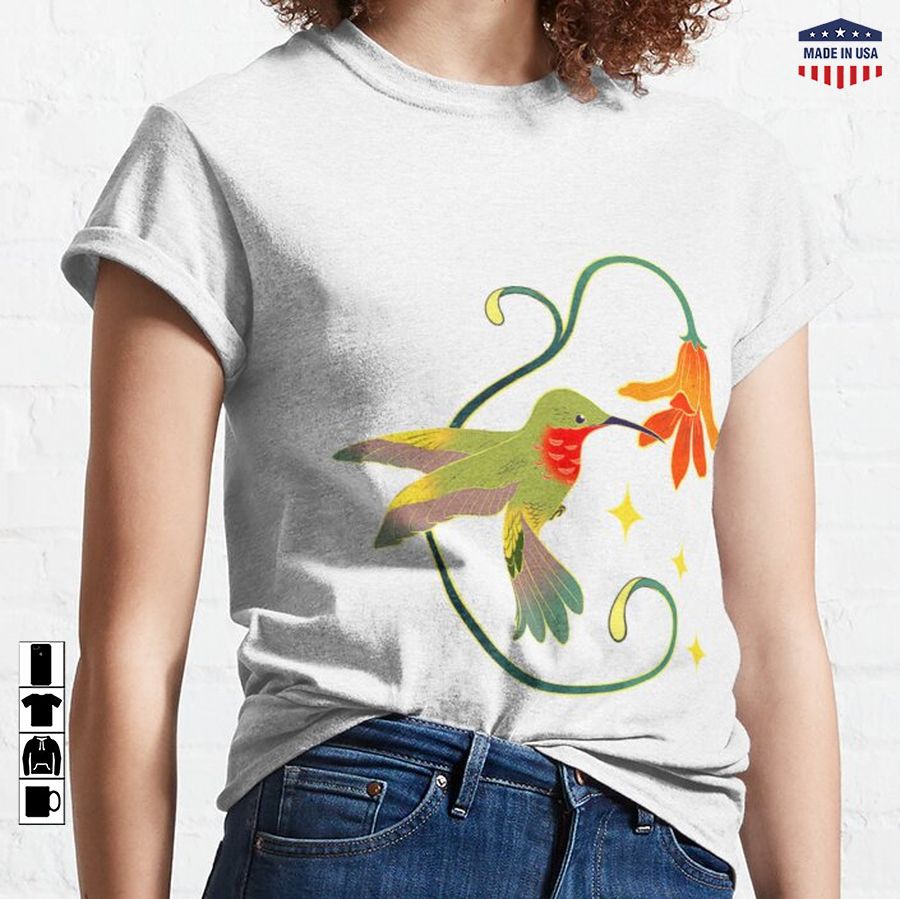 Bird with flower  Classic T-Shirt
