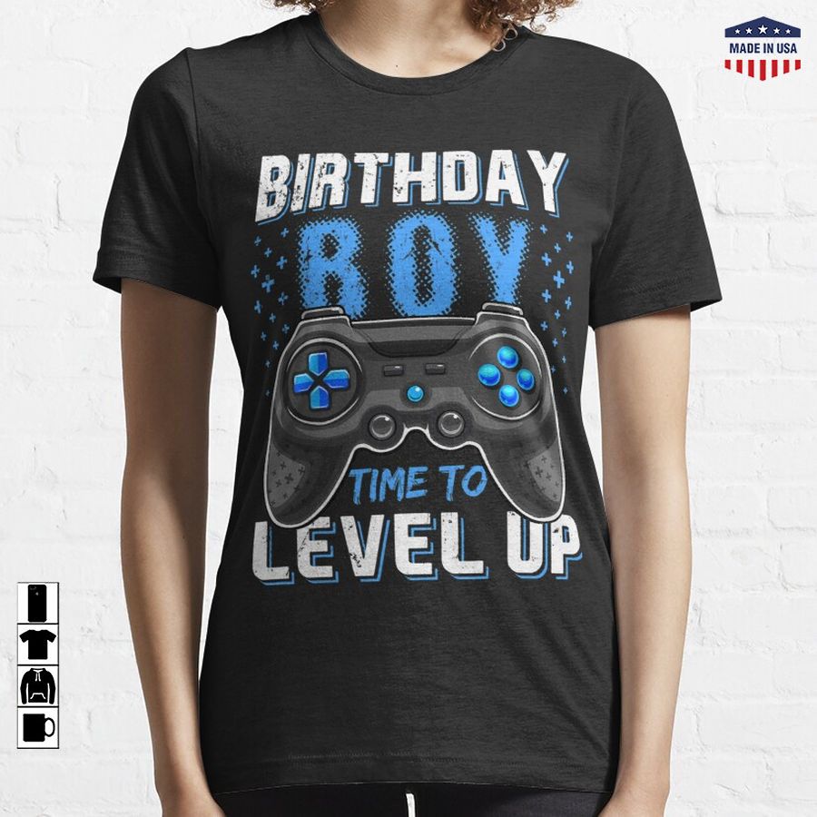 Birthday Boy Time to Level Up Video Game Birthday Gamer Gift Essential T-Shirt
