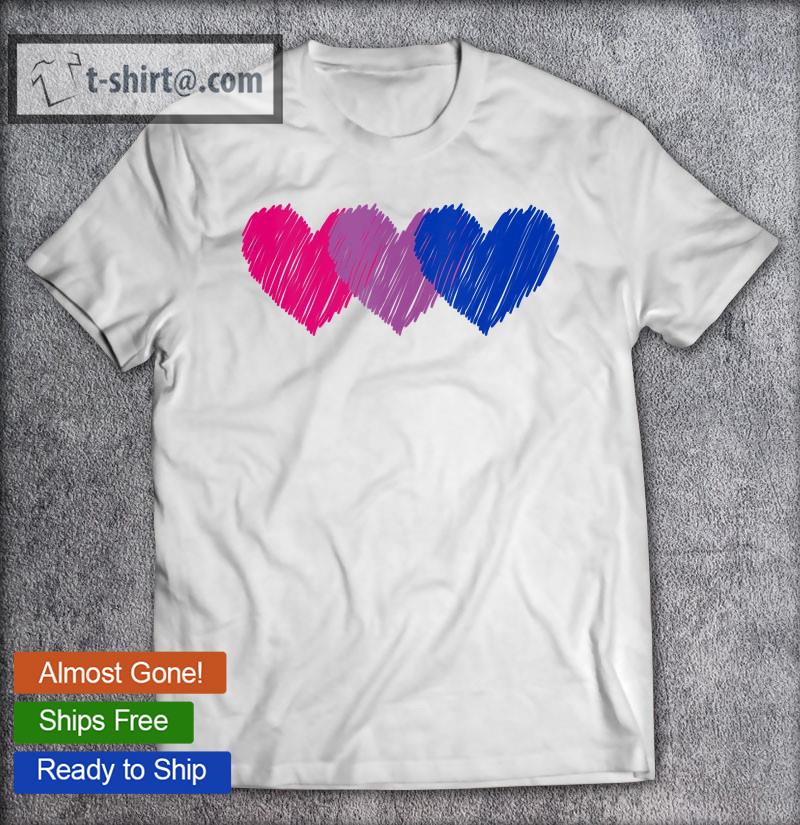 Bisexual Flag Hearts Love Shirt Lgbt Bi Pride T-shirt
