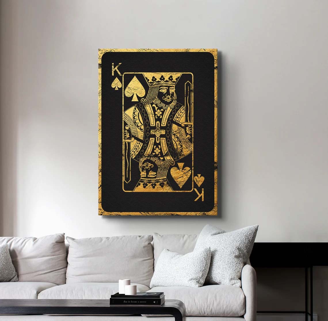 Black And Gold King Of Spades Card Poster