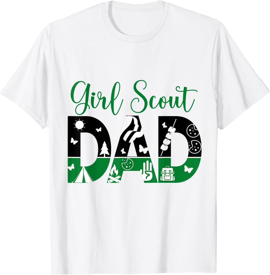 Black And Green Dad Scout for Girls Cookie Camping