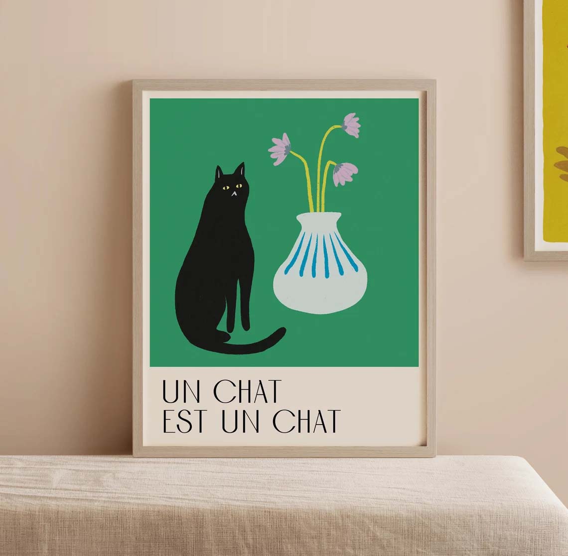 Black Cat Wall Art Print Poster