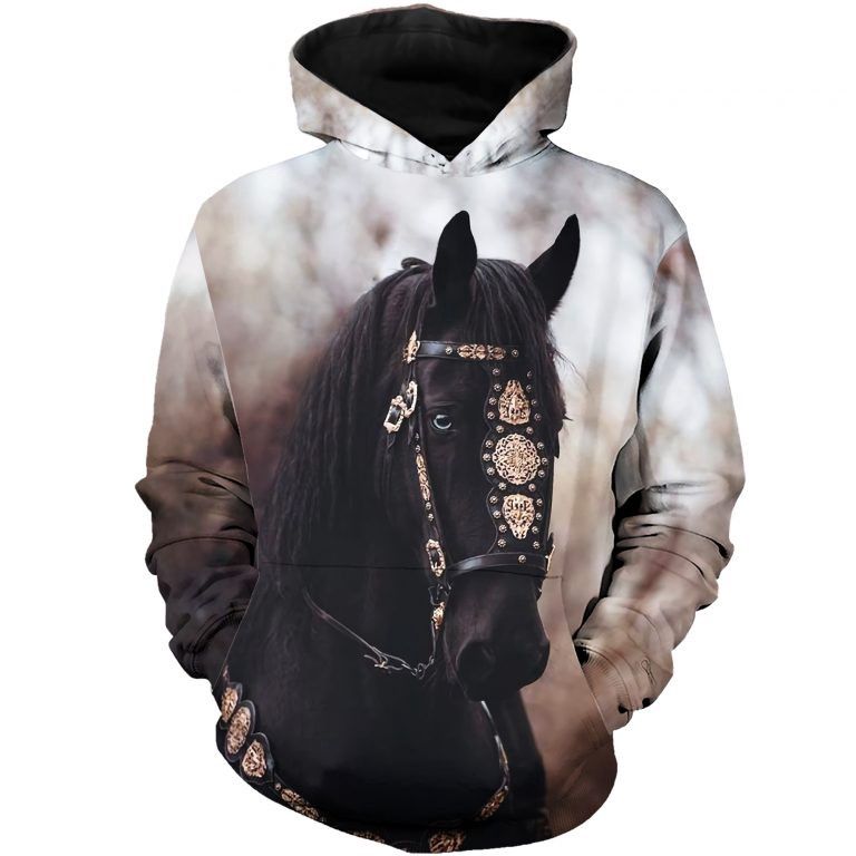 Black Horse Pullover And Zip Pered Hoodies Custom 3D Clothes Graphic Printed 3D Hoodie All Over Print Hoodie For Men For Women