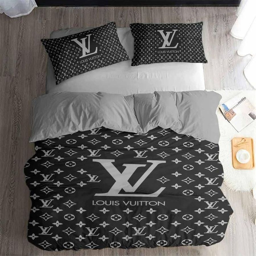 Black Lv Brand 3d Printed Bedding Sets Quilt Sets Duvet