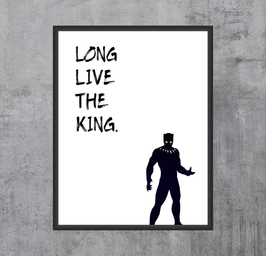 Black Panther Marvel Avengers Canvas Poster Prints Pop Art Superhero Quotes 