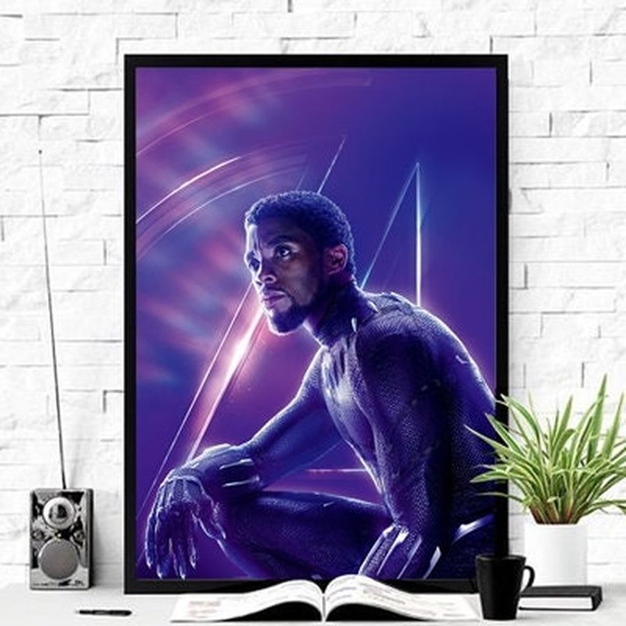 Black Panther Poster, Chadwick Boseman Poster, Wakanda Forever, Marvel Comics, Marvel poster, Fantasy Art, Man Cave Decor, Gift for him