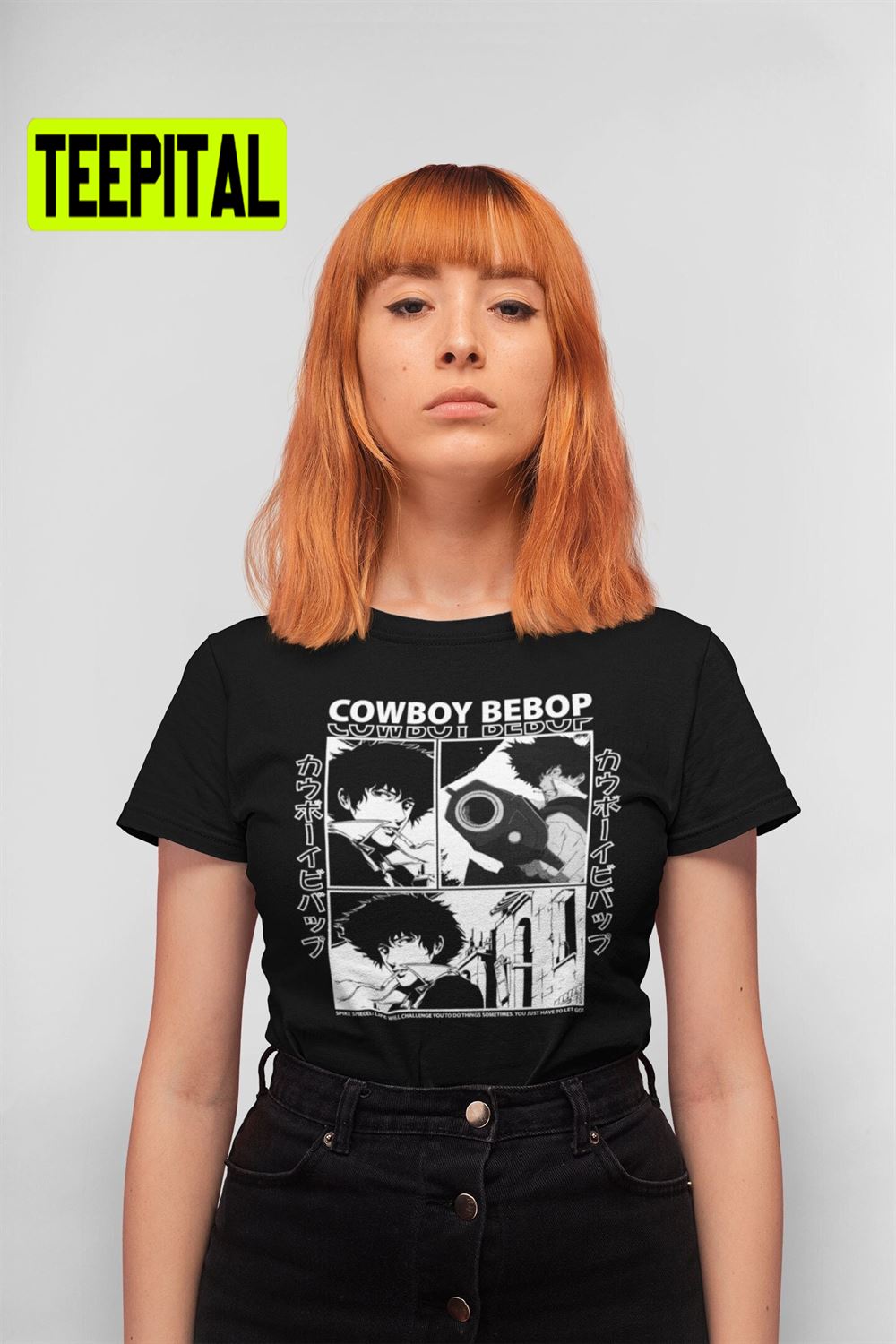 Black Whtie Art Spike Spiegel Cowboy Bebop Anime Unisex T-Shirt