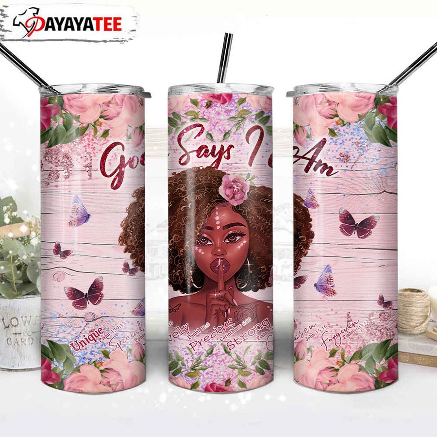 Black Women 20oz Stainless Steel Skinny Tumbler