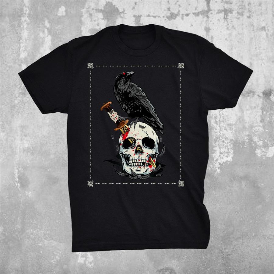 Blackcraft Occult Esoteric Gothic Witch Raven Skull Knife Shirt