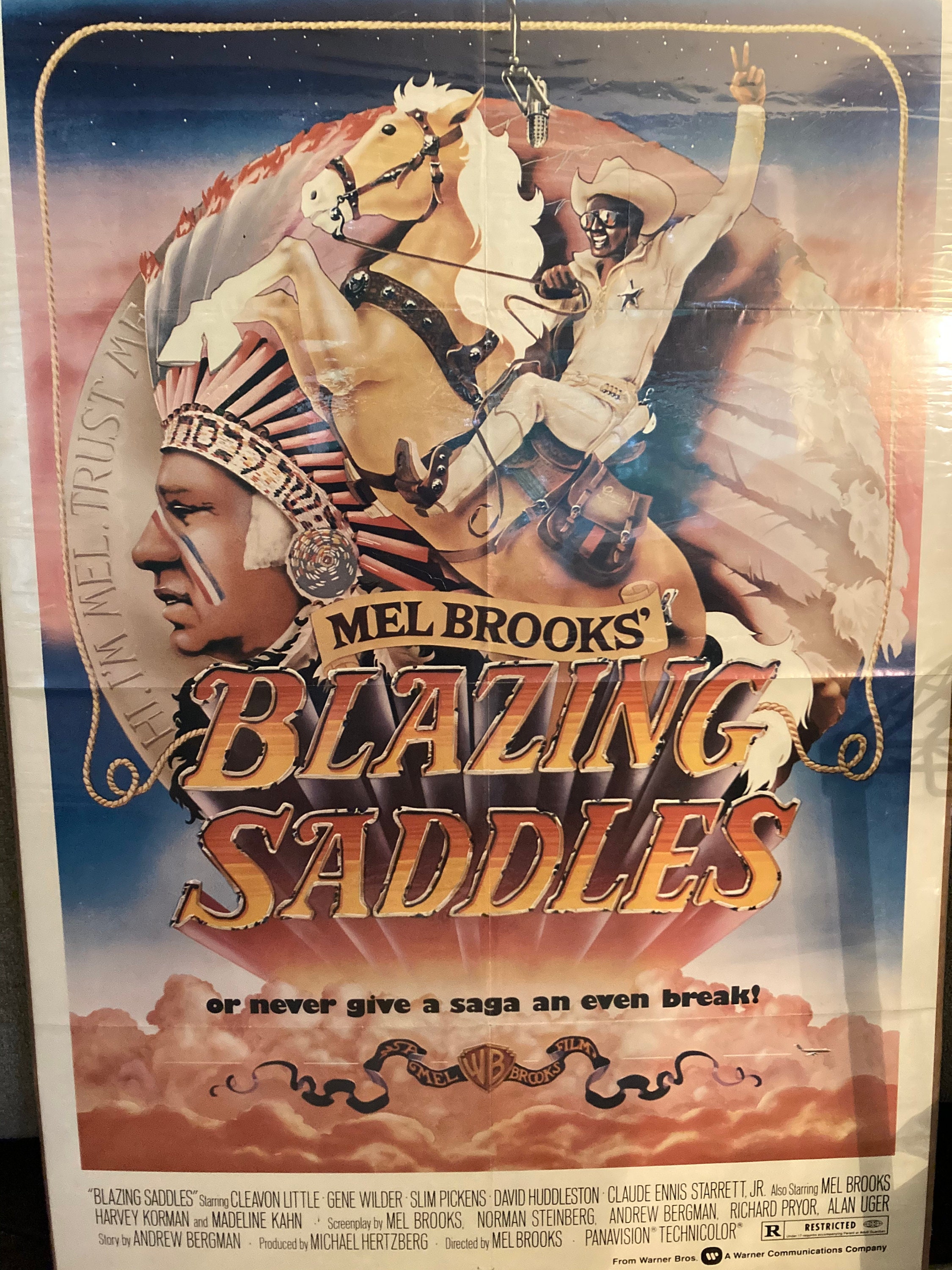 Blazing Saddles movie poster original vintage 27x41